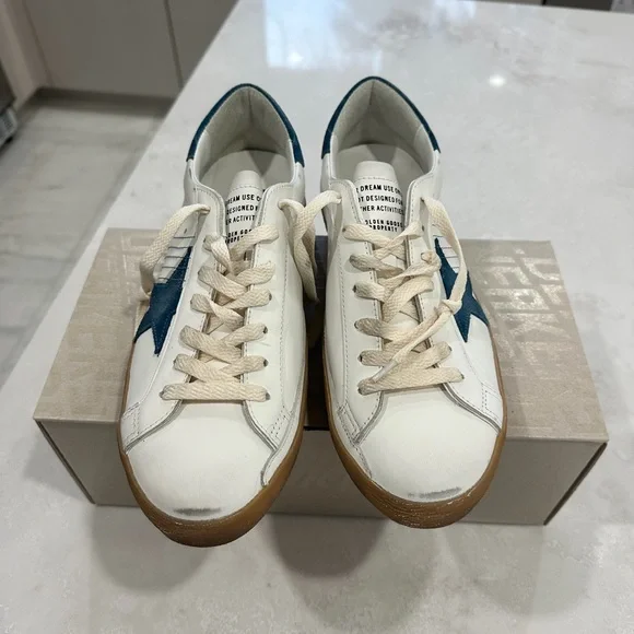 Golden Goose White and Blue Men's Shoes - Picture 3 of 8